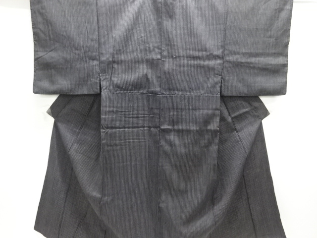 JAPANESE KIMONO / ANTIQUE MENS KIMONO / SILK / HAND WOVEN TSUMUGI / STRIPE
